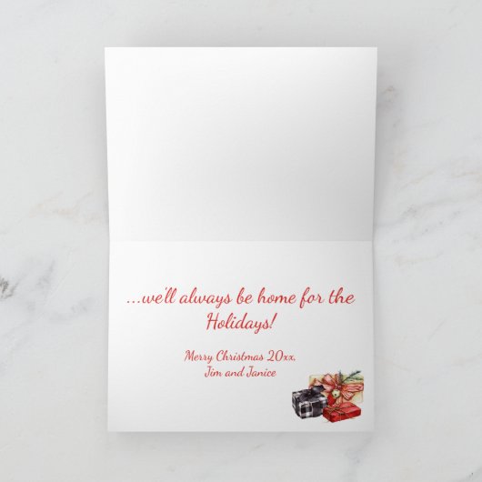 Rood en zwart  vrachtwagen en kerstmis kaart (Binnen)