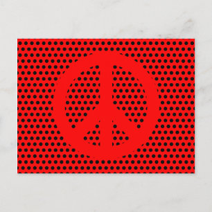 Rood en Zwart Vredessymbool Briefkaart