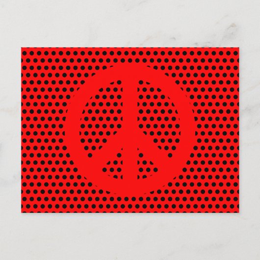 Rood en Zwart Vredessymbool Briefkaart (Voorkant)