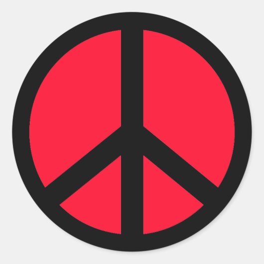 ROOD EN ZWART VREDESTEKEN STICKER (Voorkant)