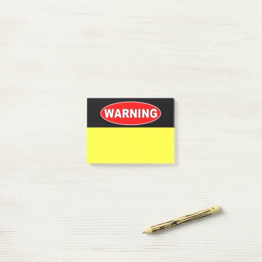 Rood- en zwart waarschuwingssignaal post-it® notes (Op bureau)