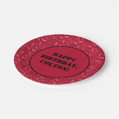 Rood en Zwart Western Bandana Print Verjaardagsfee Papieren Bordje (Gekanteld)