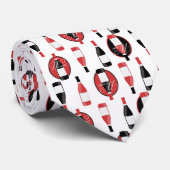 Rood en zwart wijnflespatroon stropdas (Opgerold)