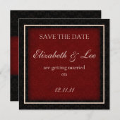 Rood en zwart winter bruiloft "Save the Date" kaar Save The Date (Voorkant / Achterkant)