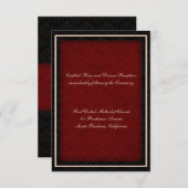 Rood en zwart winter bruiloftsreceptiekaart informatiekaartje (Voorkant / Achterkant)