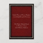 Rood en zwart winter bruiloftsreceptiekaart informatiekaartje (Voorkant)