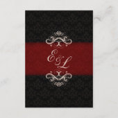 Rood en zwart winter bruiloftsreceptiekaart informatiekaartje (Achterkant)