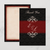 Rood en zwart wintertrouw dank je briefje notitiekaartje (Voorkant / Achterkant)