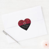 Rood en zwart-wit blauw hart sticker (Envelop)