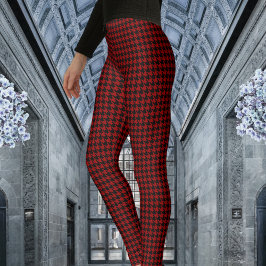 Rood- en zwart-witcontrolepatroon leggings