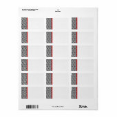 Rood- en zwart-witmasker #2 Stippen verzending Etiket (Full Sheet)