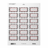 Rood- en zwart-witmasker #4 Stippen verzending Etiket (Full Sheet)