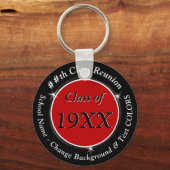 Rood- en zwart-witreünie, alle kleuren sleutelhanger (Voorkant)