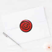Rood- en zwart-witwirlkunst ronde sticker (Envelop)