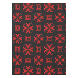 Rood en Zwart X en Vierkant Kaleidoscoop Patroon Tafelkleed