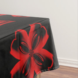 Rood en Zwart X en Vierkant Kaleidoscoop Patroon Tafelkleed