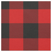 Rood en Zwart XL Buffel Check geruite Tartan Stof (Close Up)