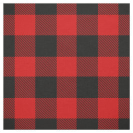 Rood en Zwart XL Buffel Check geruite Tartan Stof