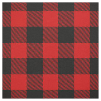 Rood en Zwart XL Buffel Check geruite Tartan Stof