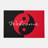 Rood en zwart Yin Yang logo welkomstdeurmat Deurmat (Voorkant)