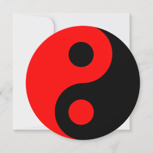 Rood en Zwart Yin Yang Symbool Verjaardag Kaart