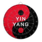 Rood en zwart YinYang symbool aangepaste dartboard Dartbord (Voorkant)