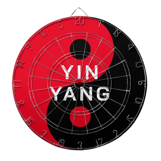 Rood en zwart YinYang symbool aangepaste dartboard Dartbord (Voorkant)