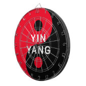 Rood en zwart YinYang symbool aangepaste dartboard Dartbord (Voorkant Rechts)