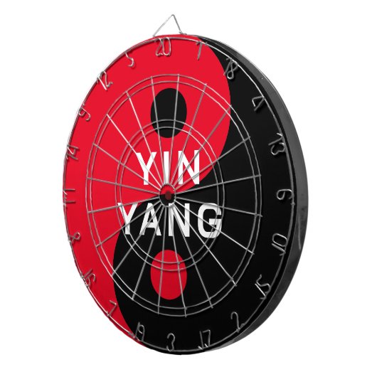 Rood en zwart YinYang symbool aangepaste dartboard Dartbord (Voorkant Rechts)