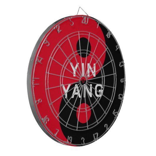 Rood en zwart YinYang symbool aangepaste dartboard Dartbord (Voorkant Links)