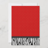 Rood en zwart Zebra Polka Dot Sweet 16 Kaart (Achterkant)