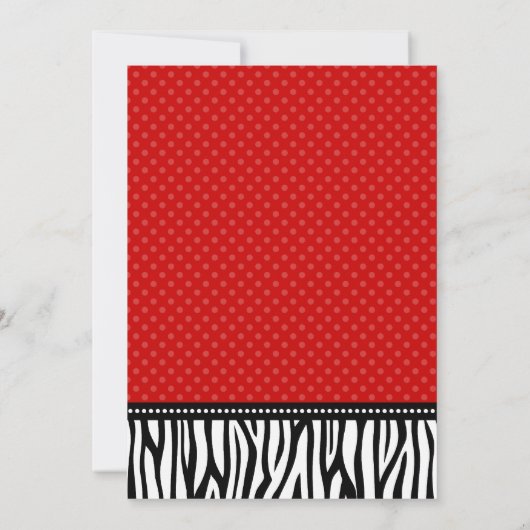 Rood en zwart Zebra Polka Dot Sweet 16 Kaart (Achterkant)