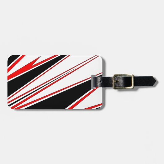 Rood en zwart zig-zag Design van AOM Bagagelabel (Voorkant horizontaal)