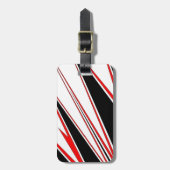Rood en zwart zig-zag Design van AOM Bagagelabel (Voorkant verticaal)
