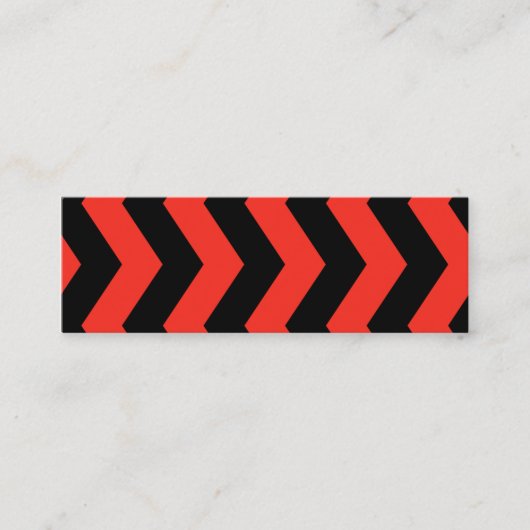 Rood en zwart Zig Zag Pattern Mini Visitekaartje (Voorkant)