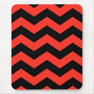 Rood en zwart Zig Zag Pattern Muismat