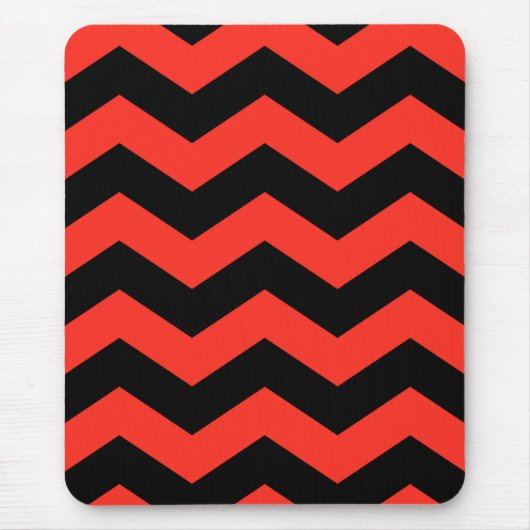 Rood en zwart zigzagpatroon muismat (Voorkant)