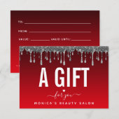 Rood en zwart, zilveren glitter-druppelaar, schoon (Voorkant / Achterkant)