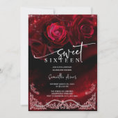 Rood en Zwart Zoet ZESTIEN Verjaardag Sjabloon Kaart (Voorkant)