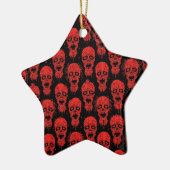 Rood en zwart Zombie Apocalypse Pattern Keramisch Ornament (Links)
