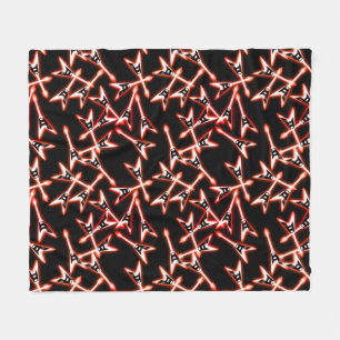 Rood en Zwart Zware Metal Elektrische Gitaar Patro Fleece Deken