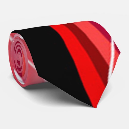 Rood en zwart zwijn stropdas (Opgerold)