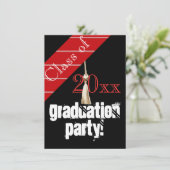 Rood- en zwarte-afstudeerpartij kaart (Staand voorkant)