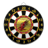 Rood- en zwarte arend hawk gouden folie dartbord (Voorkant)