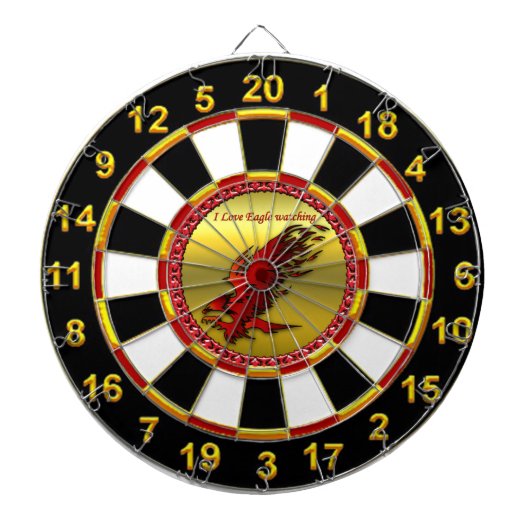 Rood- en zwarte arend hawk gouden folie dartbord (Voorkant)