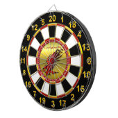 Rood- en zwarte arend hawk gouden folie dartbord (Voorkant Rechts)