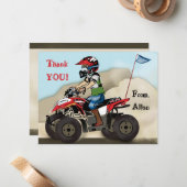 Rood- en zwarte ATV-Kind Notitiekaartje (Voorkant / Achterkant in situ)