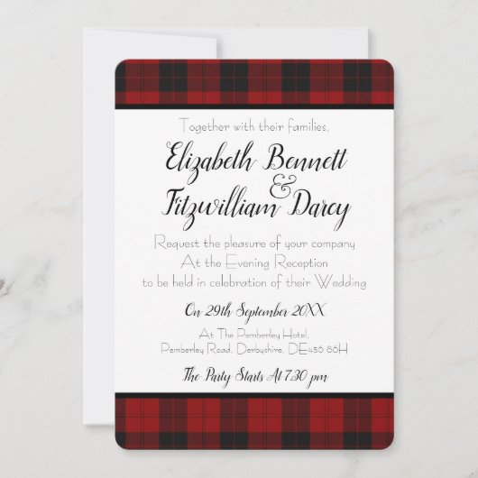 Rood- en zwarte avontuuruitnodiging kaart (Voorkant)