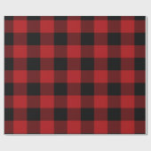 Rood- en zwarte Buffalo Gingham Pset Holiday Cadeaupapier (Vlak)