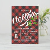 Rood- en Zwarte Buffalo met kerstfeest Kaart (Staand voorkant)